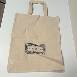 Gucci Natural Cotton Tote with Logo